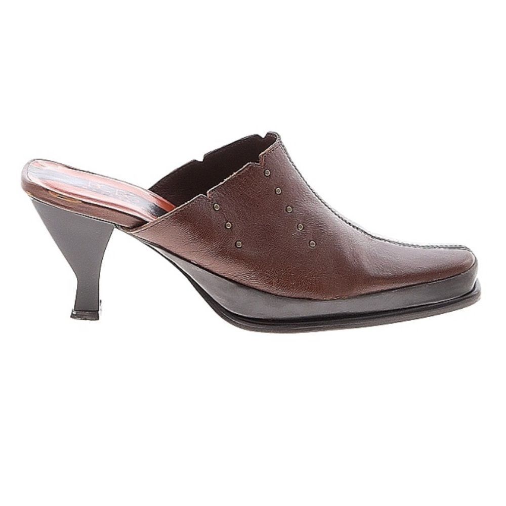 BCBGMaxAzria brown slip on mule heels 6.5